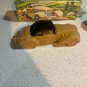 Classic Retro Kids Toy Car in Tan with Black Roof